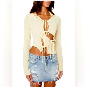 Danielle Guizio Tie / Cut-Out Top